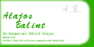 alajos balint business card